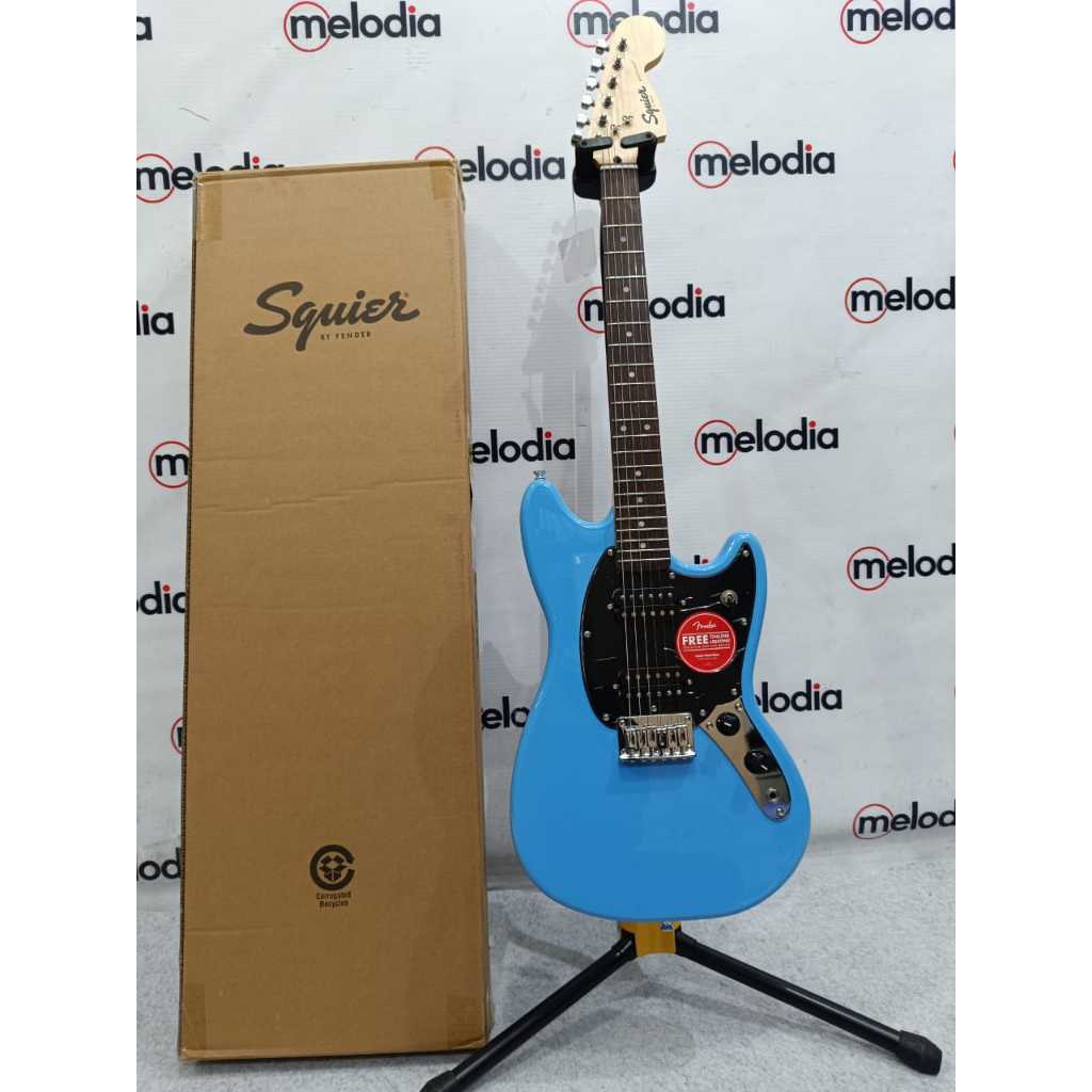 Squier By Fender Sonic Mustang HH W/Black Pickgurad, Laurel FB, California Blue