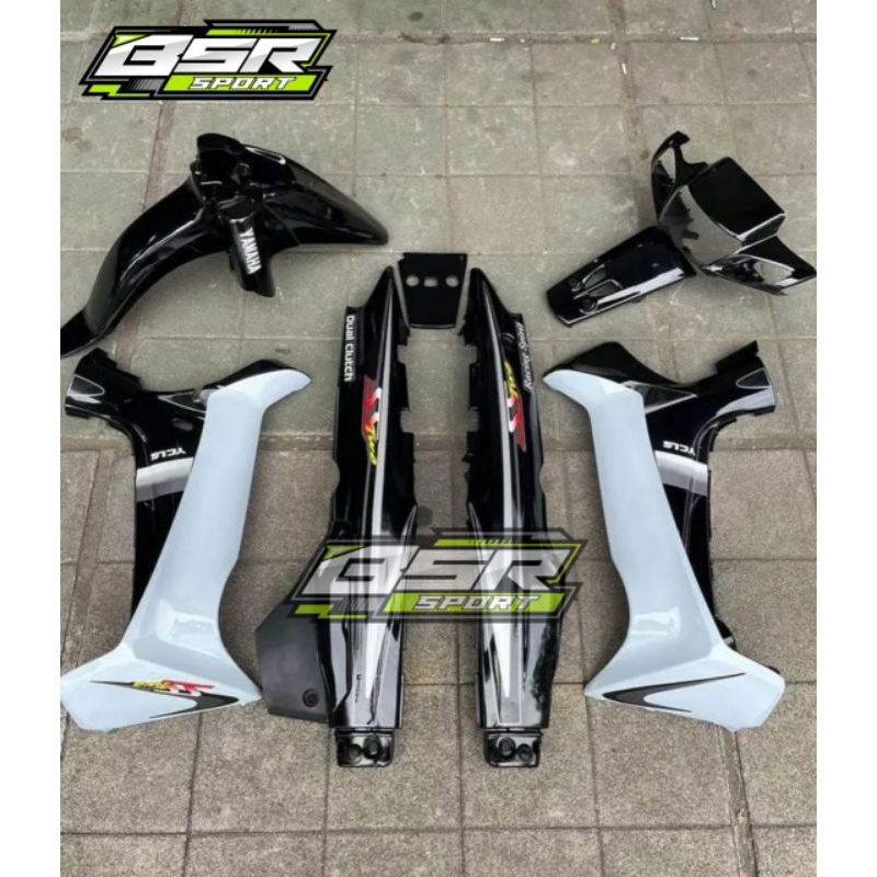 Cover body bodi halus full set yamaha fiz r f1zr sstwo ss two hitam putih