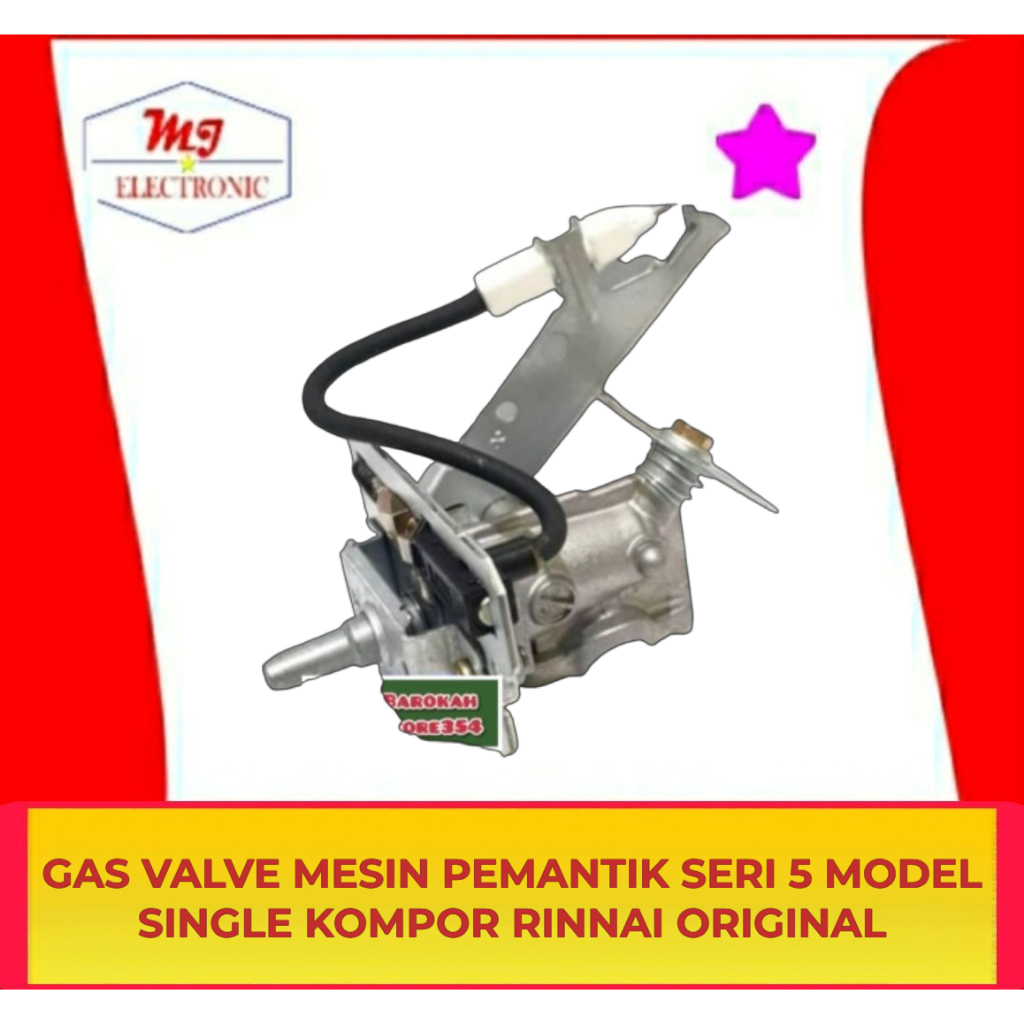 Gas Valve Pengatur Gas Katup Gas Kompor Rinnai Portable Seri 5 / RI5 Model Single 1 Spuyer Original