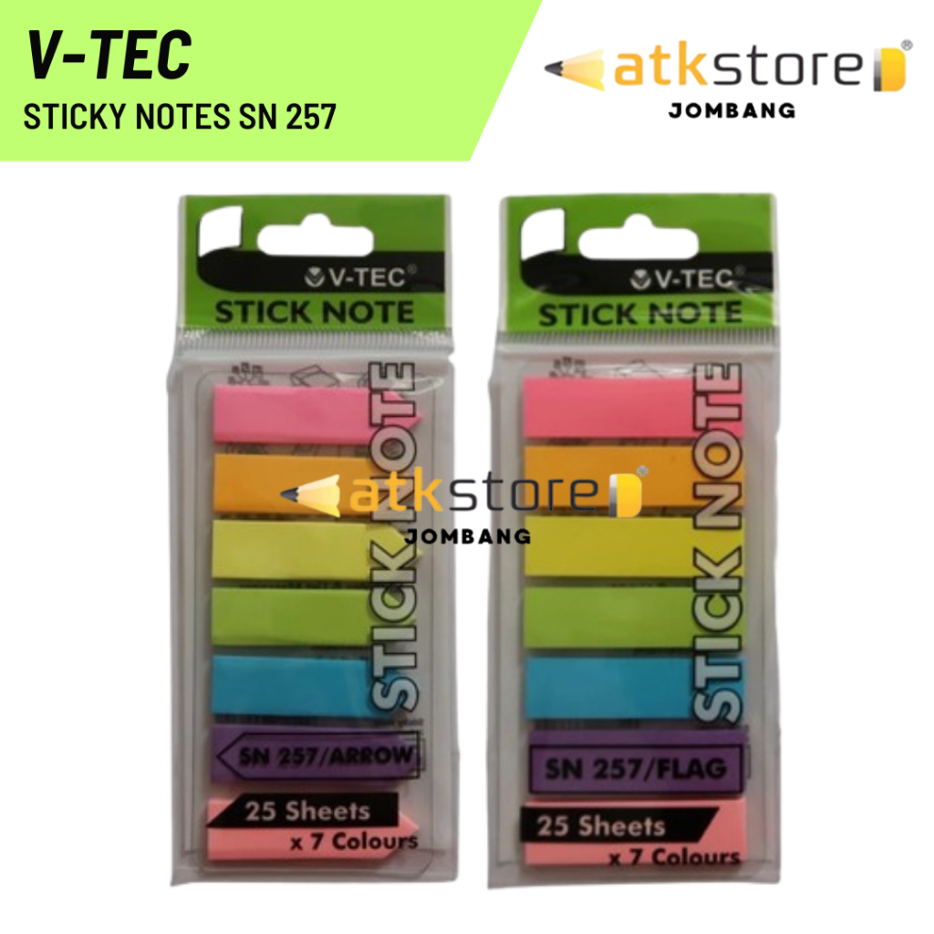

V-TEC Sticky Notes SN 257 Flag / Sticky Notes Warna/ Note Kertas/ Memo Tempel Tumpuk SN 257 Arrow
