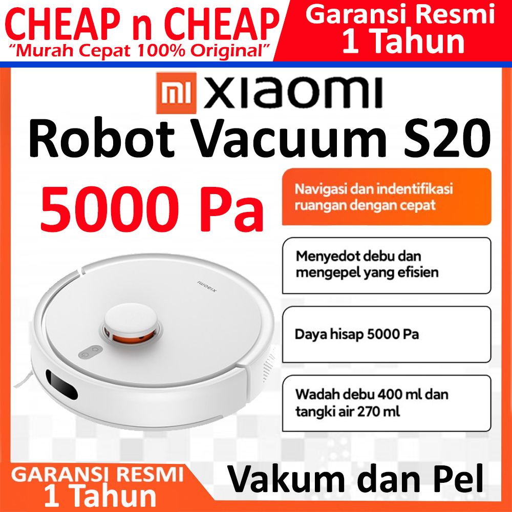 Xiaomi Mi Robot Vacuum Cleaner S20 Xiaomi S20 Sapu Pel Cleaner Otomatis Garansi Resmi - Xiaomi Smart