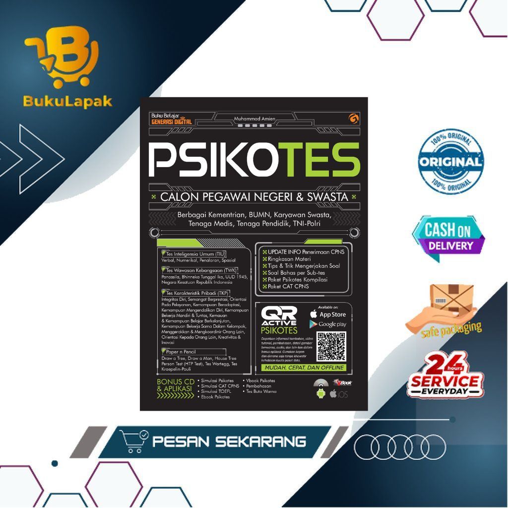 BUKU PSIKOTES CPNS, TNI POLRI Psikotes Calon Pegawai Negeri & Swasta, BUKU TES CPNS