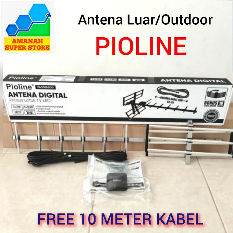 ANTENA TV DIGITAL LUAR OUTDOOR PIOLINE FREE KABEL