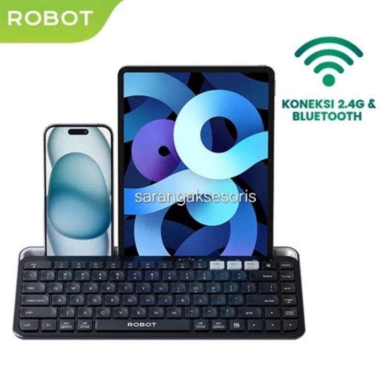 Robot KB30 Keyboard Bluetooth HP Tab Tablet Handphone USB Wireless Receiver Mini