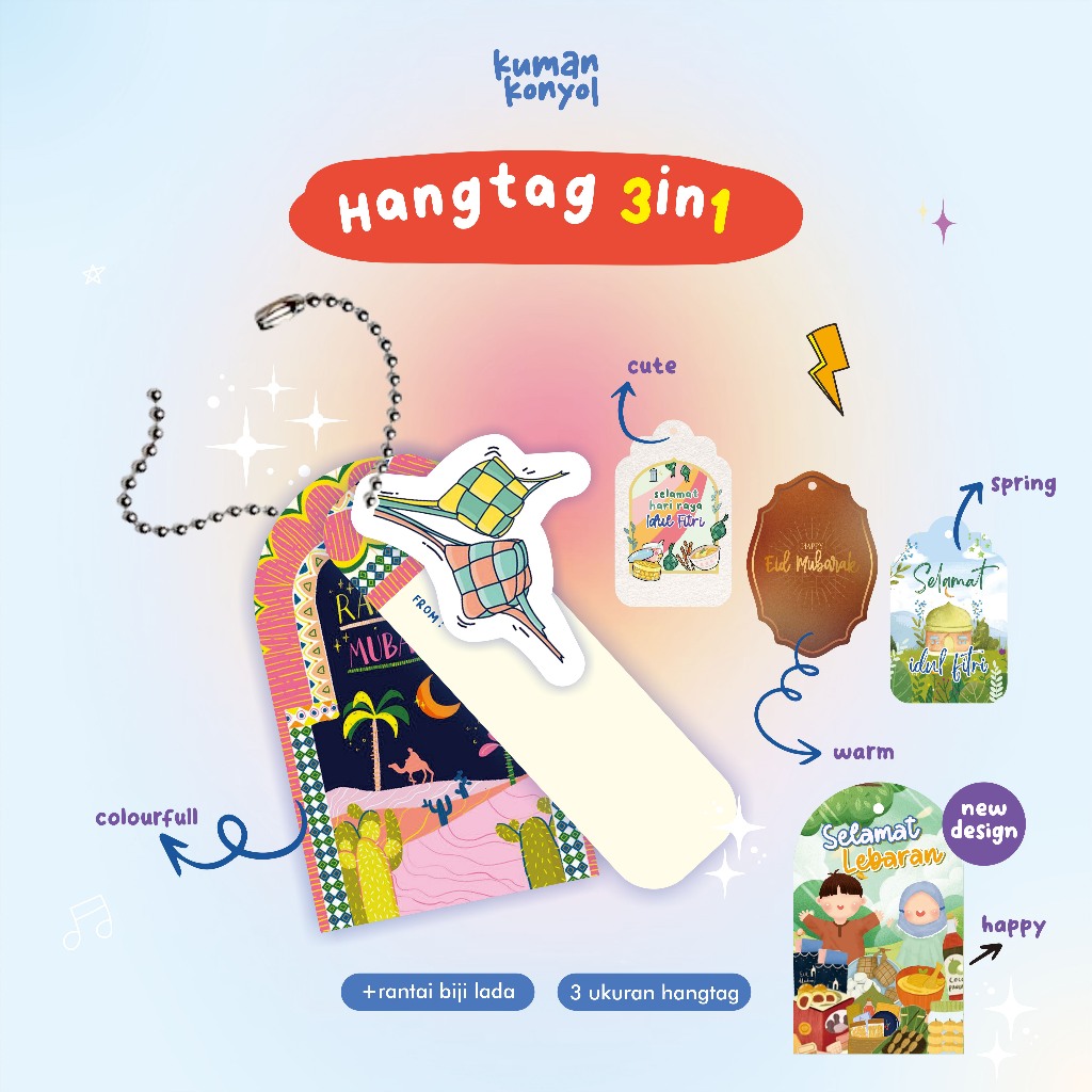 

HANGTAG IDUL FITRI EID MUBARAK HANG TAG 3IN1 EID AL-FITR LEBARAN RAMADHAN