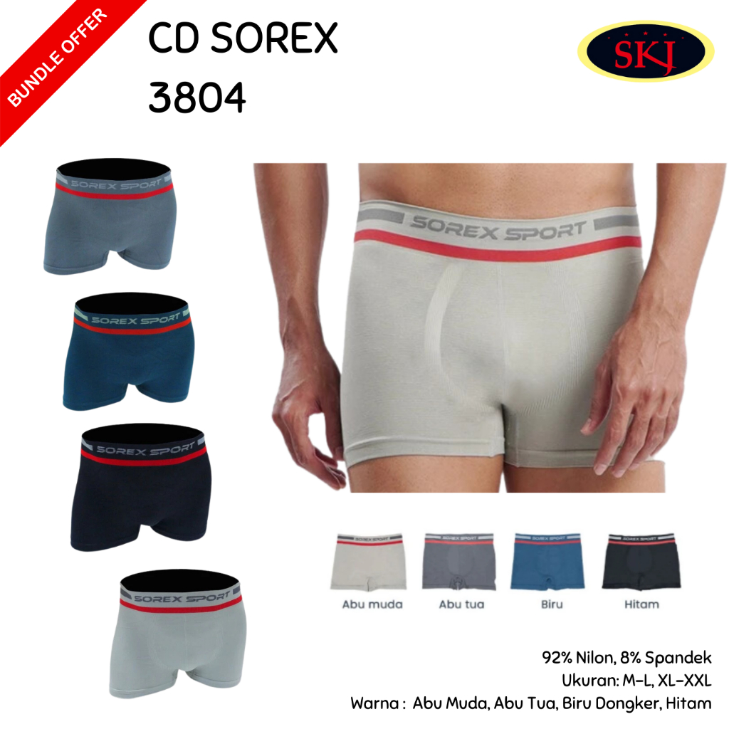 [ISI 2] CD Pria SOREX 3804 BOXER / Boxer Cowok / CELANA DALAM  Boxer CD Cowok