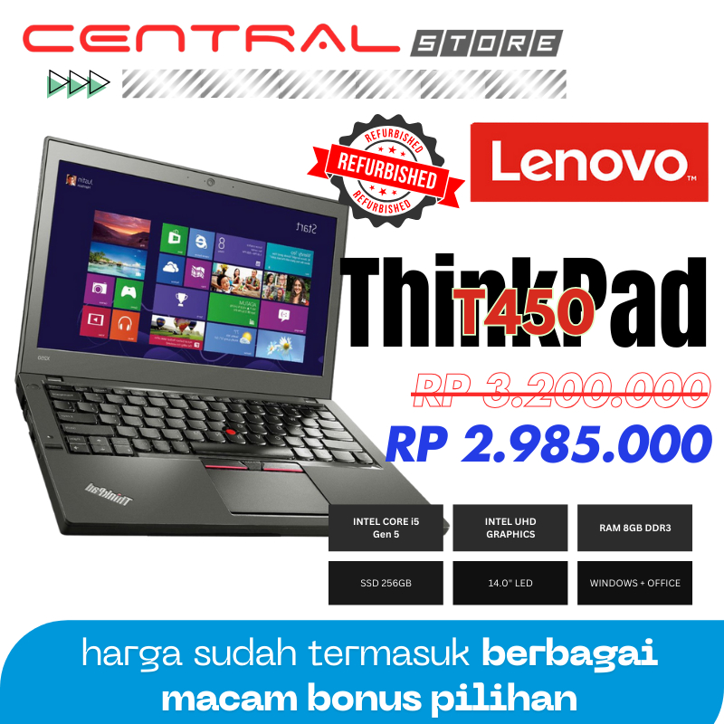 NOTEBOOK LENOVO X250 I5 GEN5 8GB 256GB REFURBISHED
