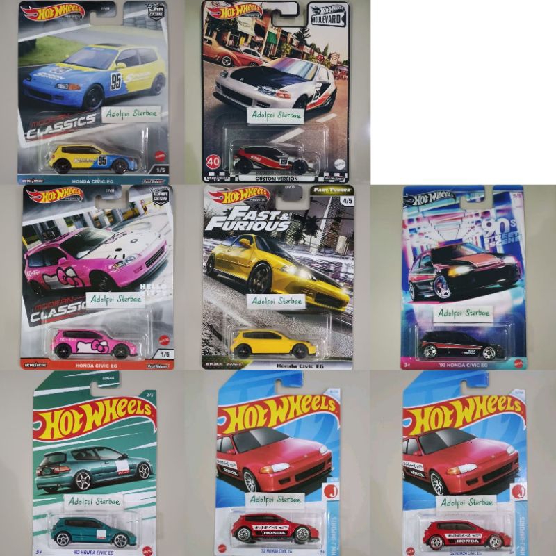 hotwheels hot wheels premium '92 honda civic EG custom version edisi fast & furious fast tuners car 