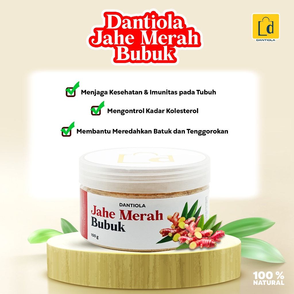 

Dantiola Jahe Merah Bubuk Kemasan 100 Gram