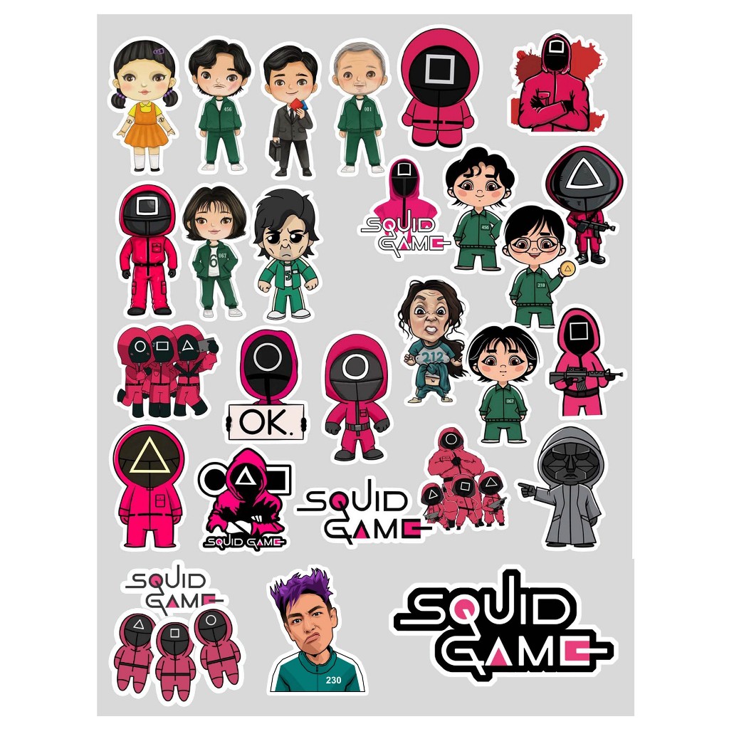 

Squid Game - 26 pcs stiker anak