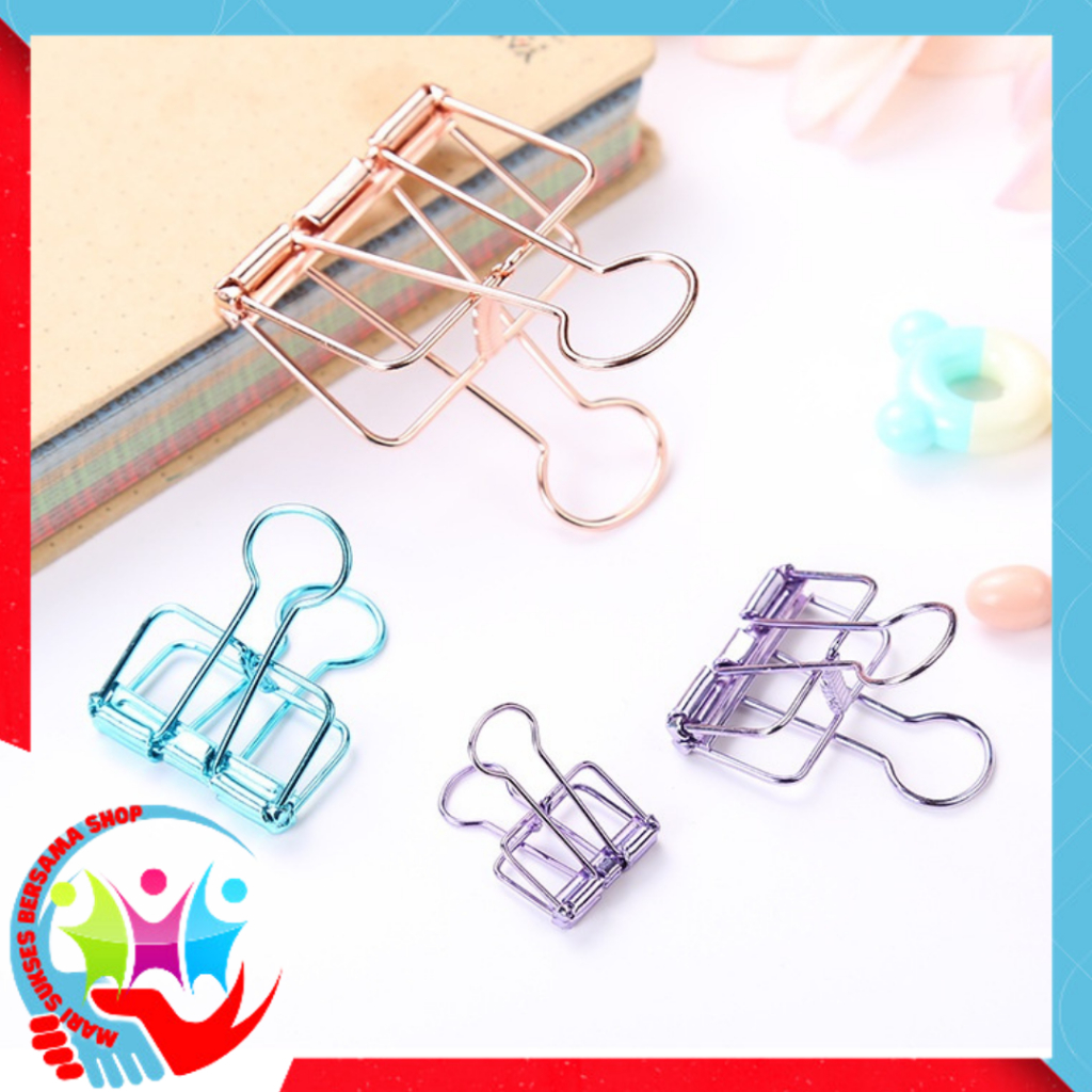 

MSBS Paper Clip Besi Warna-Warni Klip Penjepit Buku Bahan Metal Penjepit Kertas Binder Clips Large Medium Small Office Study