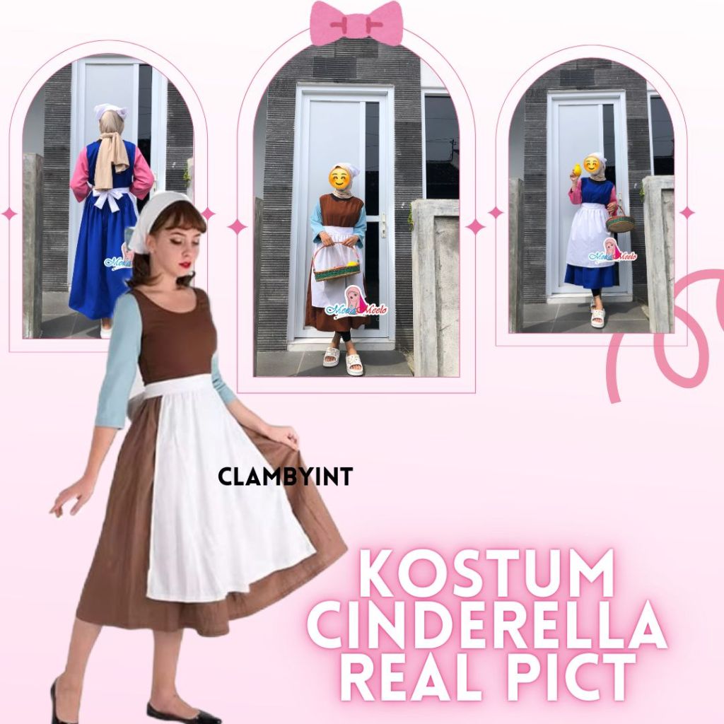 Costum Cosplay Cinderella Dewasa Anak Gaun Dress Kostum Princes Snow Disney Halloween