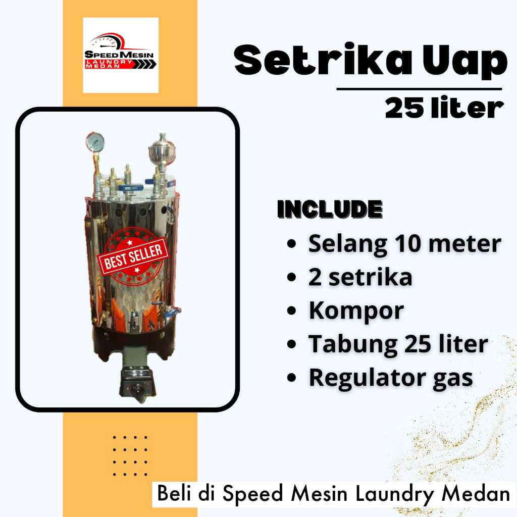 Setrika Uap Laundry 25 Liter Boiler Uap Laundry Setrika Uap (BERAT ASLI)