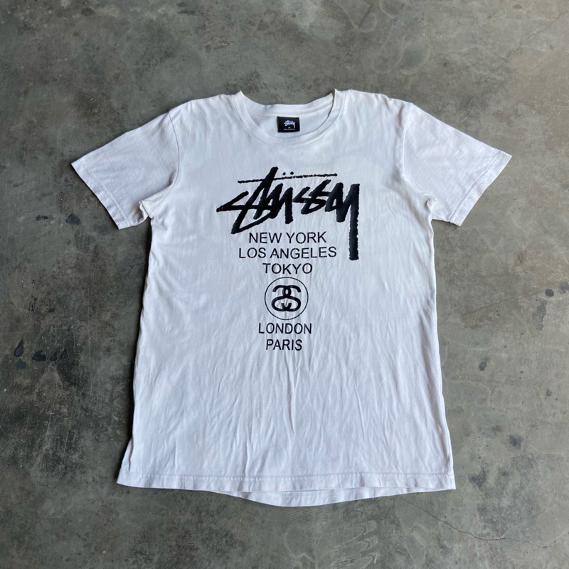 kaos Stussy Tshirt Logo Besar Putih Bekas second Asli Original