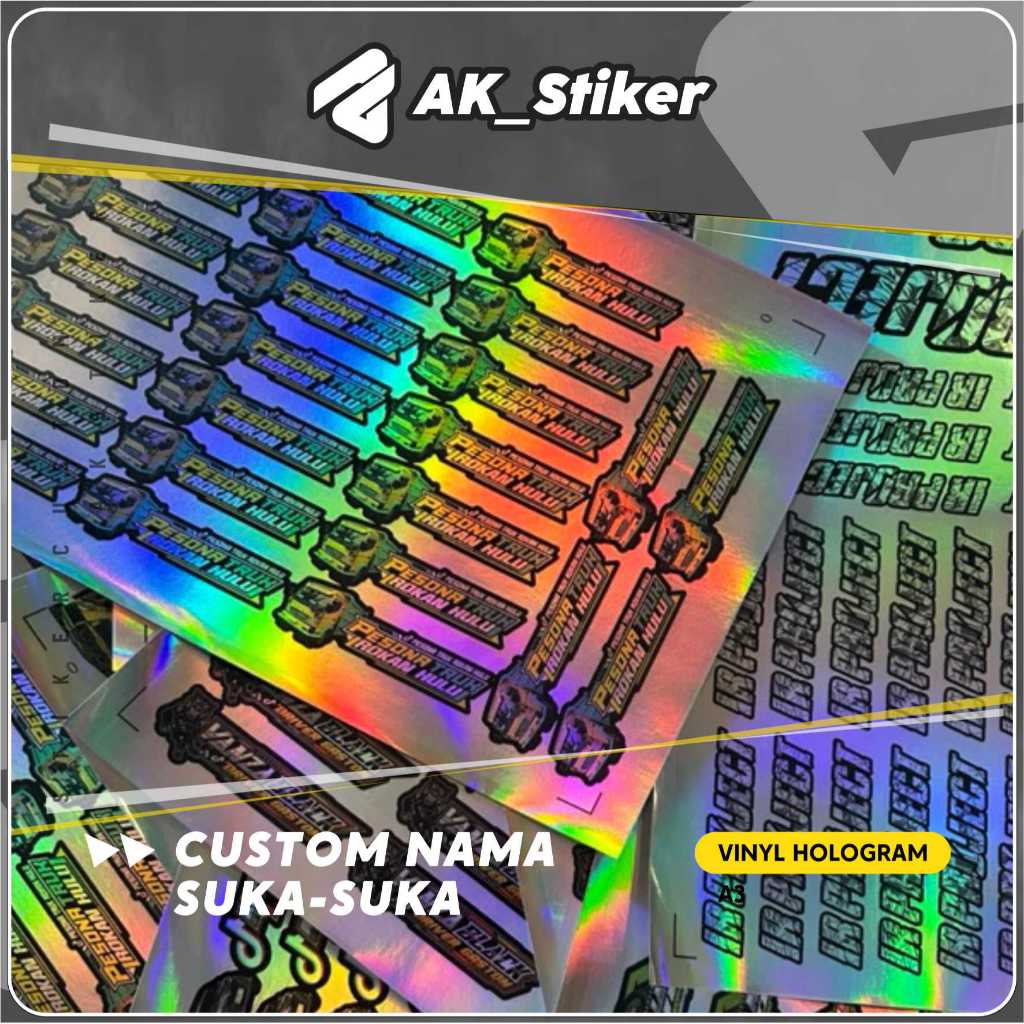 

CETAK CUSTOM STIKER HOLOGRAM A3+ BEBAS GAMBAR / BEBAS REQUEST SESUKA HATI MURAH