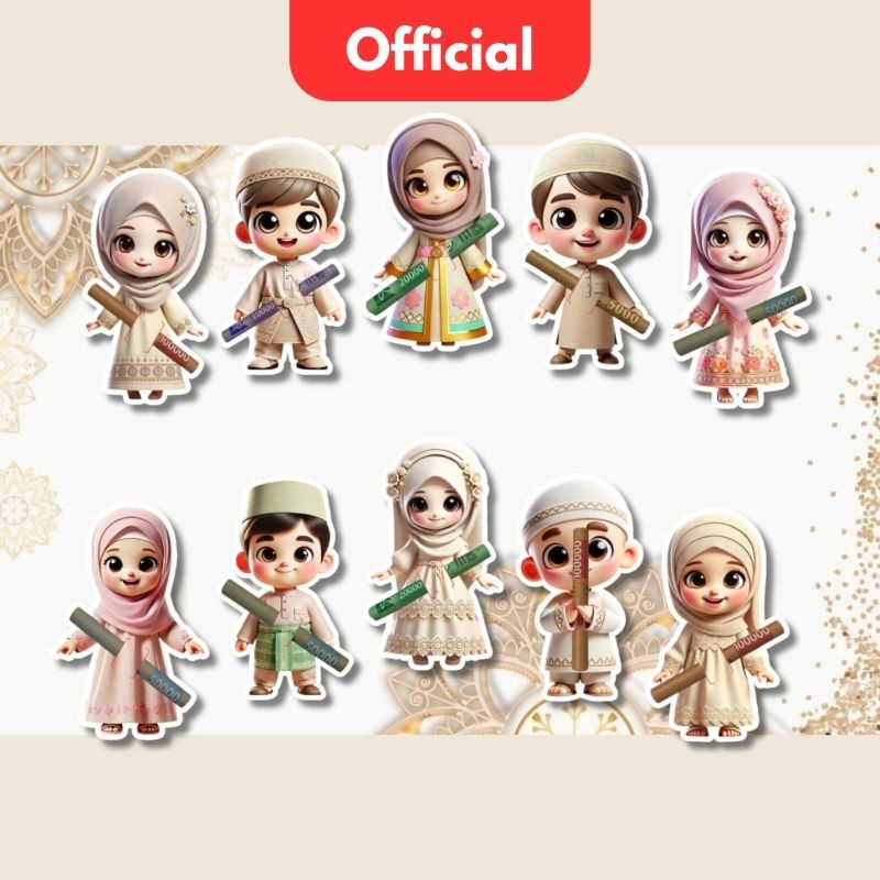 

(AV) isi 10 pcs amplop karakter lebaran ,amplop lebaran premium model karakter 3D