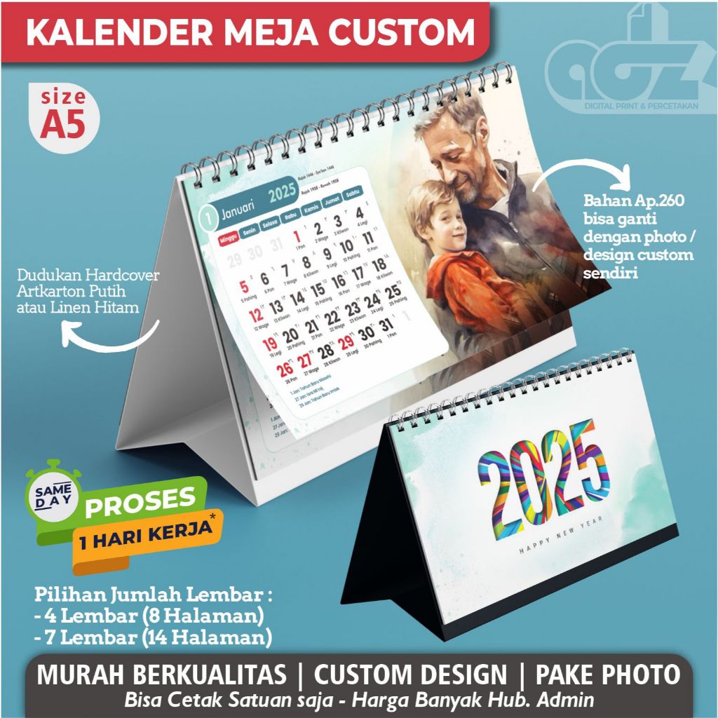 

CETAK KALENDER MEJA DUDUK HARD COVER Tebal Ukuran A5 Custom Design / Photo / Satuan