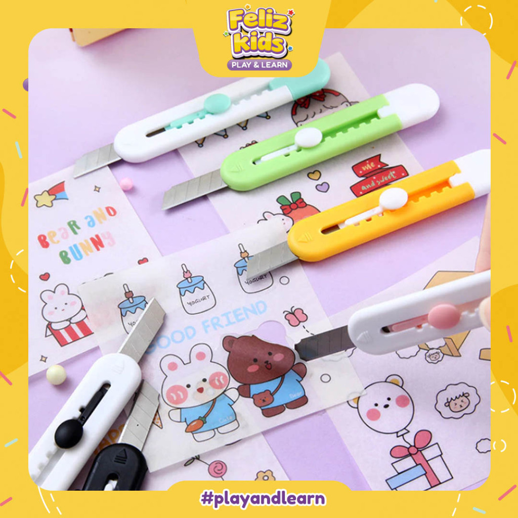 

[FELIZKIDS] [ATK42] Mini Cute Cutter Pemotong Kertas / Cutter Imut untuk Pemotongan Akurat