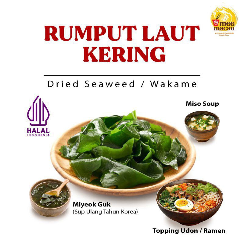 

TERMURAH! Wakame Rumput Laut Kering Dry Seaweed Miyeok Guk Miso Soup | Mpasi Kesukaan Anak | Sehat Bernutrisi | Halal Direndam Jadi Banyak Bisa 4- 5 Porsi | Berat 10 gram | Topping Udon/Ramen | Sup Rumput Laut Tidak Amis Enak Favorit Anak Dan Keluarga