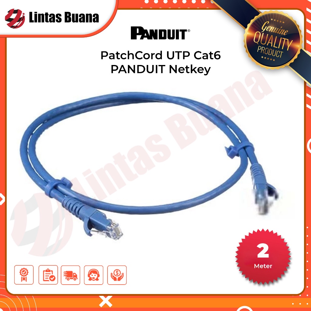 kabel patchcord cat6 24 AWG 2meter Kabel LAN panduit netkey