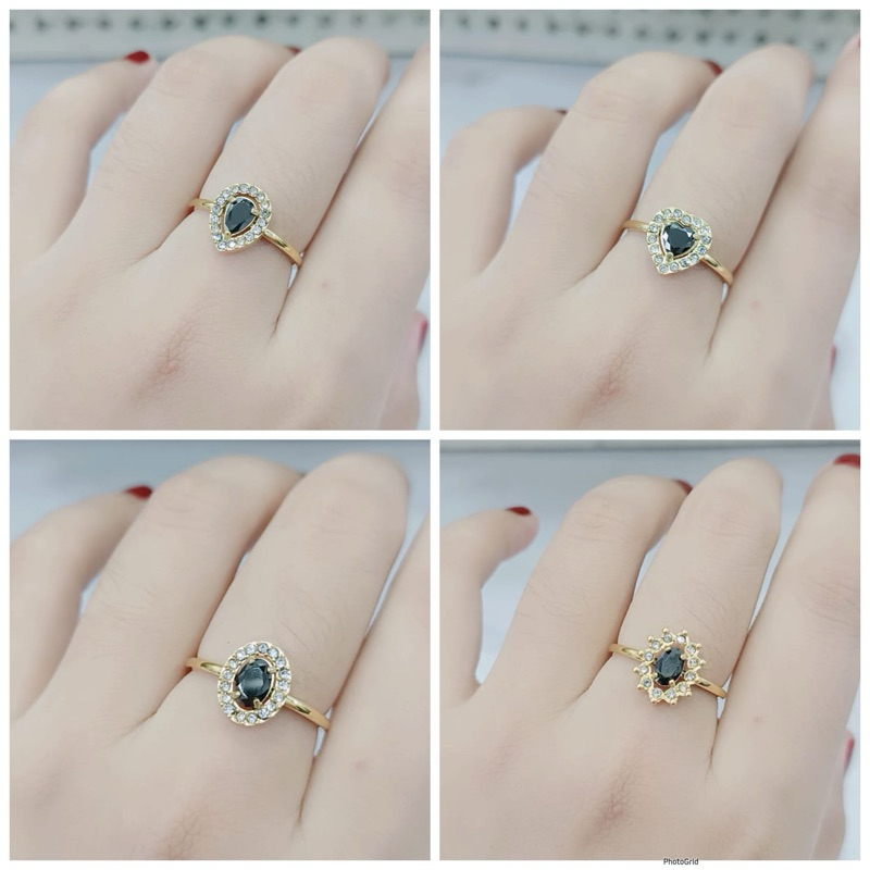 Cincin Titan Mata Hitam Permata Wanita