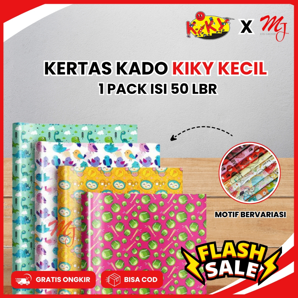 

(50 Lembar) Kertas kado kiki / Sidu Kecil Glossy Motif