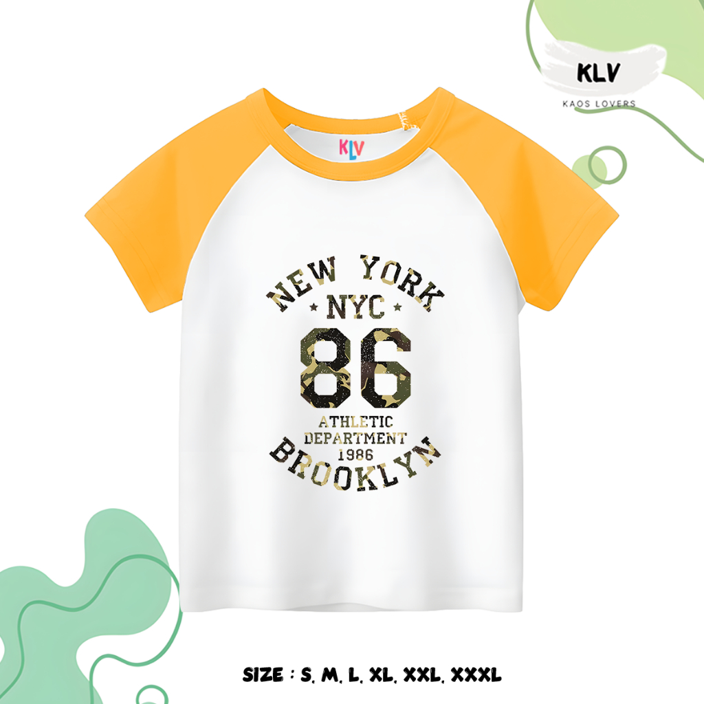 RB Kaos Raglan Anak Motif NYC 86 Original Distro 30s Sablon