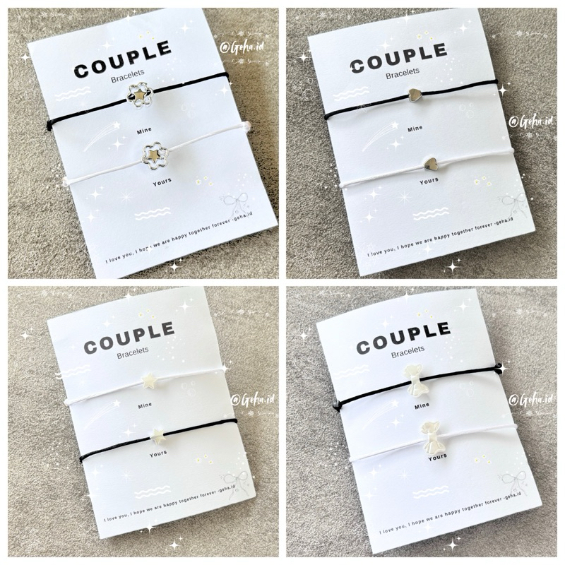 2pcs- Gelang couple pasangan kekinian / Gelang couple terbaru - Gelang couple mine yours bracelet / 
