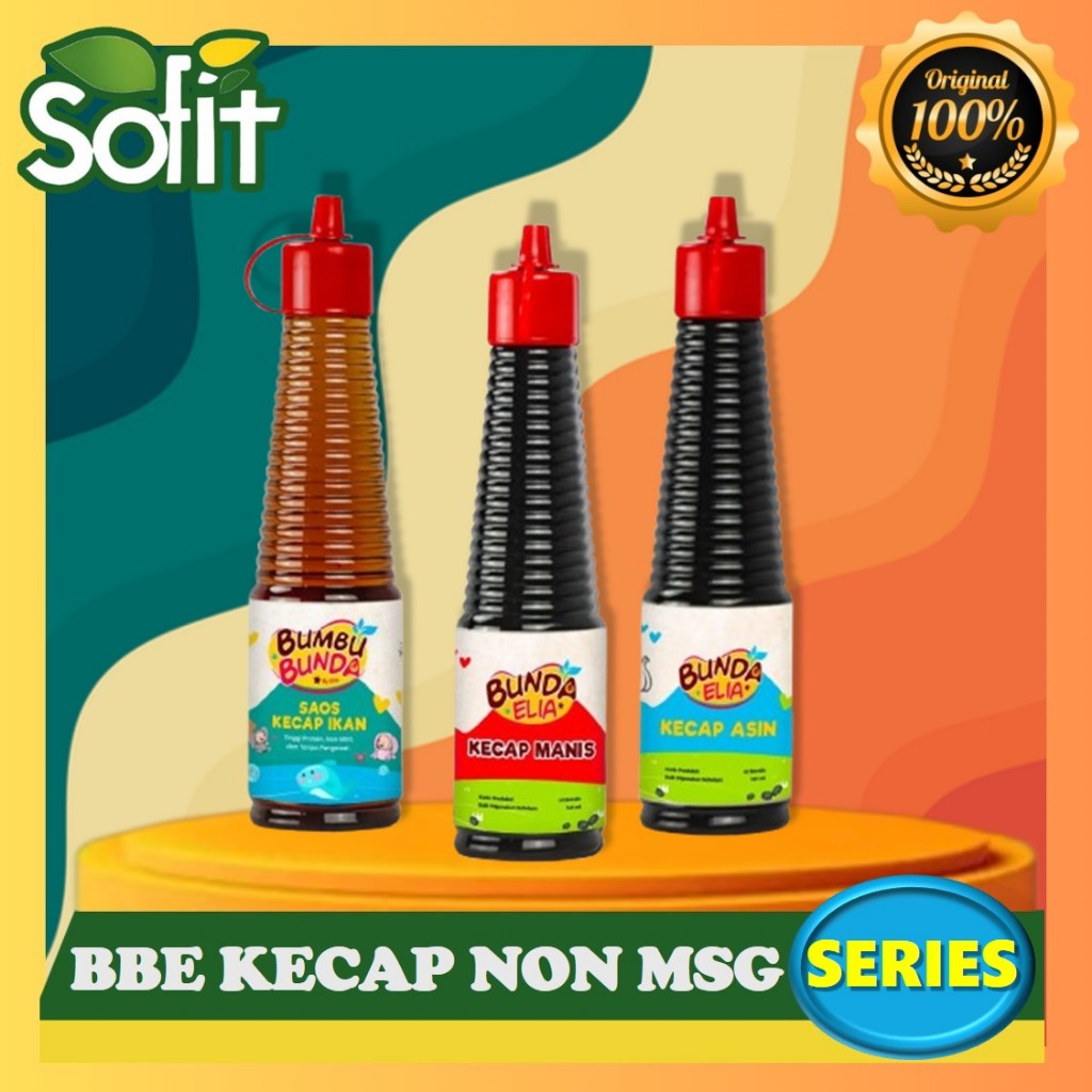 

Bumbu Bunda Elia - Kecap Asin - Kecap Manis - Non MSG & Pengawet - Penyedap Rasa MPASI Anak - Sofit