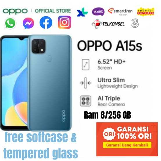 oppo a15s ram 8/256 GB Bergaransi