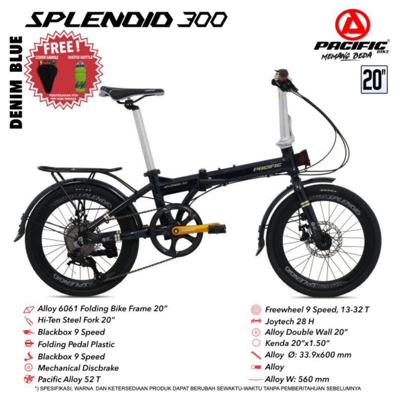 SEPEDA LIPAT 20 INCH PACIFIC VELOCE 6.0 ALLOY 9 SPEED / PACIFIC 2980 RX 5.0 / PACIFIC SPLENDID 300