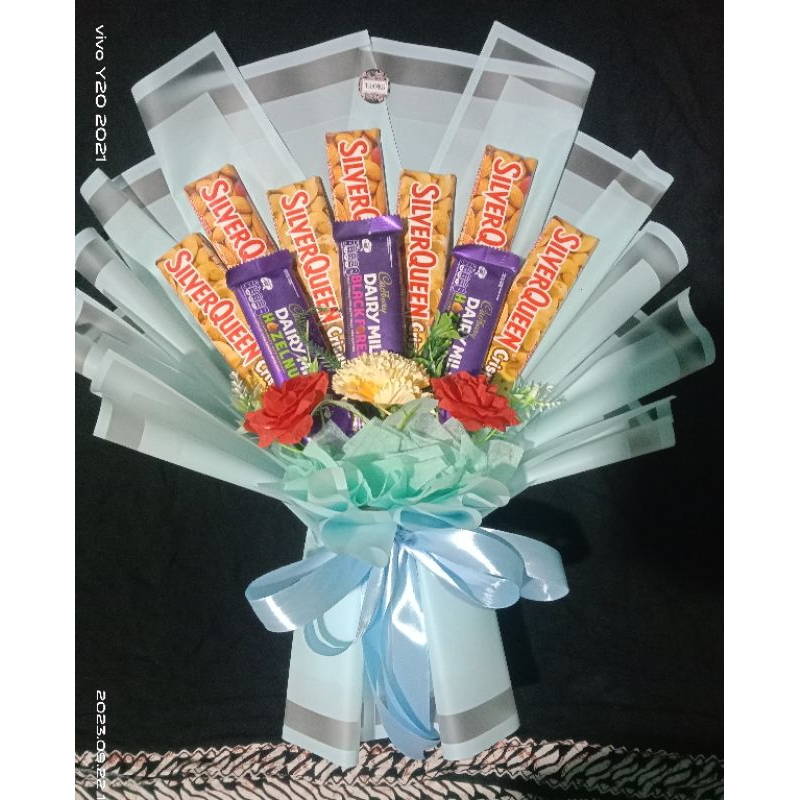

Buket Coklat Dairy Milk dan Silverqueen