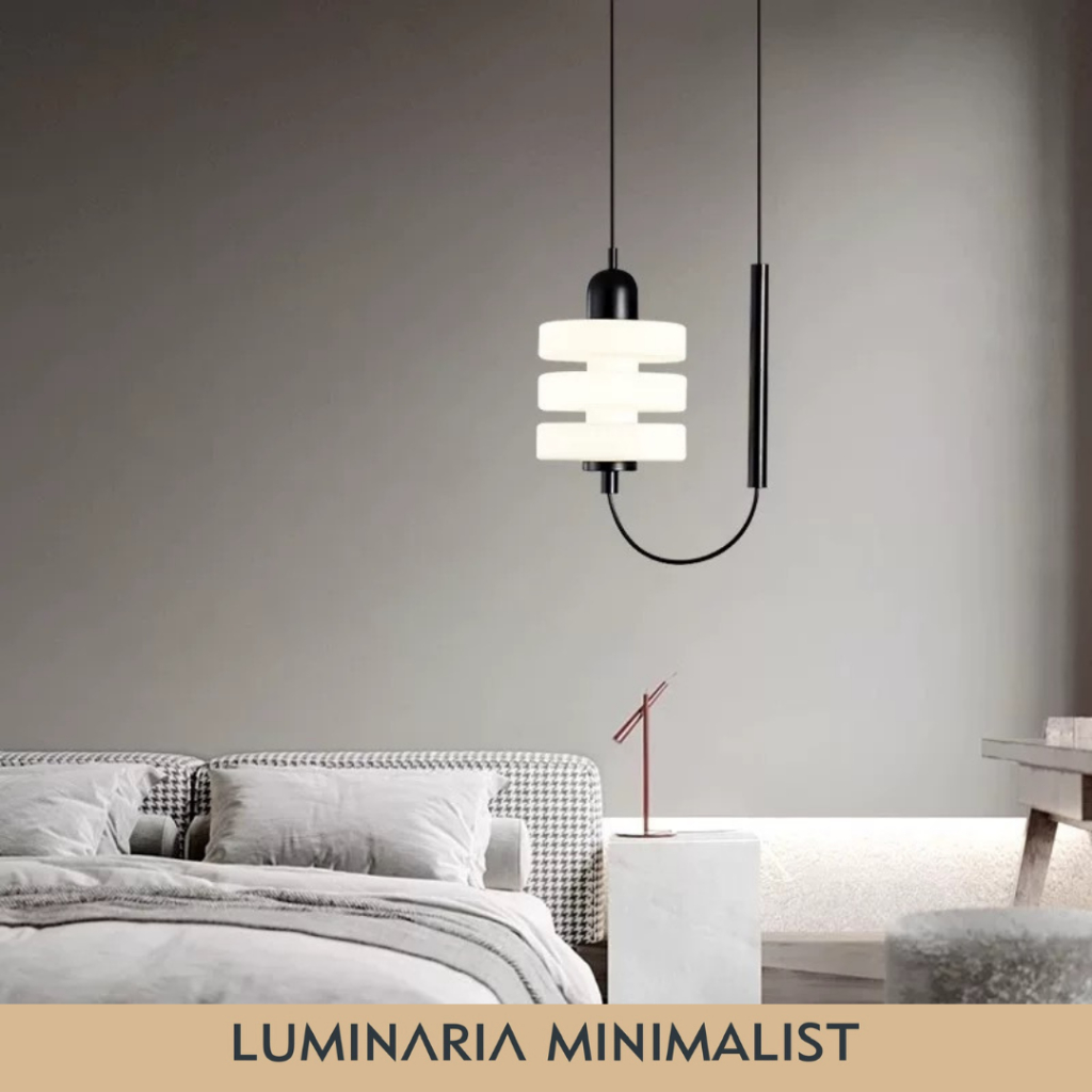 Modern Tech Hanging Side Table Lamp Lampu Hias Gantung Minimalist Bundar