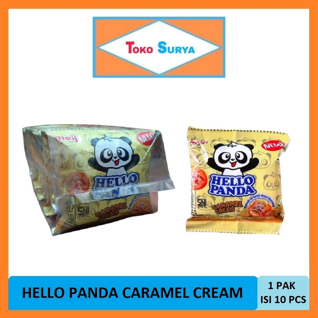 

Meiji Hello Panda Caramel Cream Biskuit Isi Krim Karamel 10 Pcs x 8 Gr