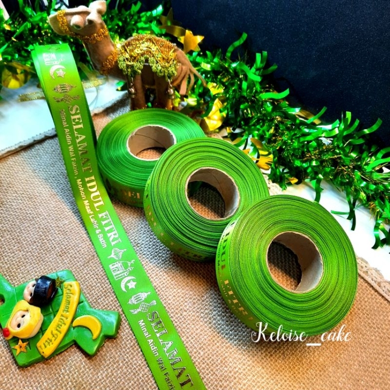 

PITA SATIN IDUL FITRI WRN HIJAU UKR 2,5 CM -PANJANG 22/43 METER