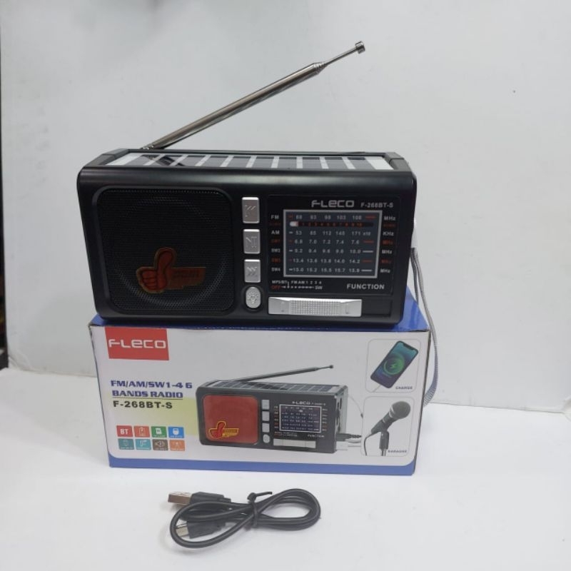 Radio bluetooth fleco F-268BT-S radio klasik Radio senter bulat