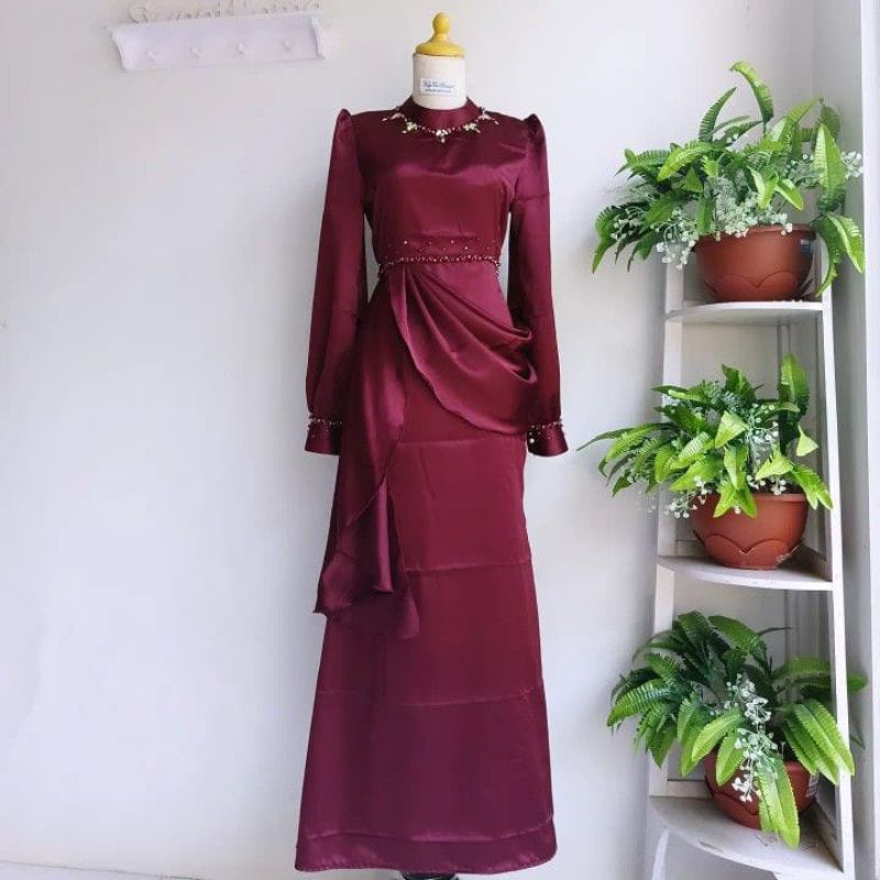 Dress RIANA/riana dress Slendang pinggang/Gaun/Abaya/Gamis terbaru