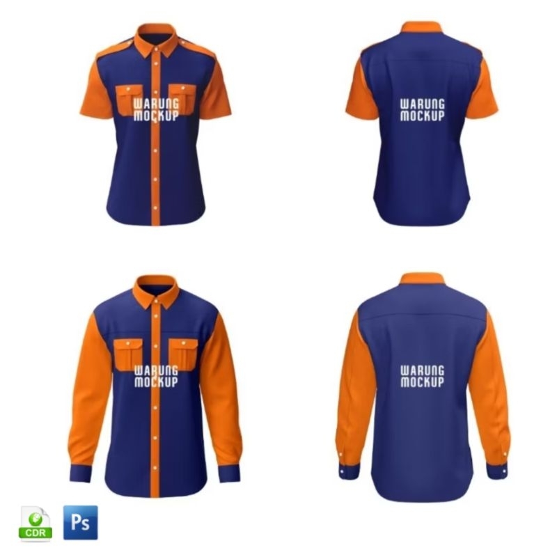 MOCKUP BAJU PDL LENGAN PANJANG & PENDEK