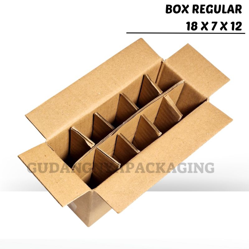 

Box packing ukuran 18X7X12 Box Polos Kardus Packing - Dus Sekat 10pcs - Dus coklat baru