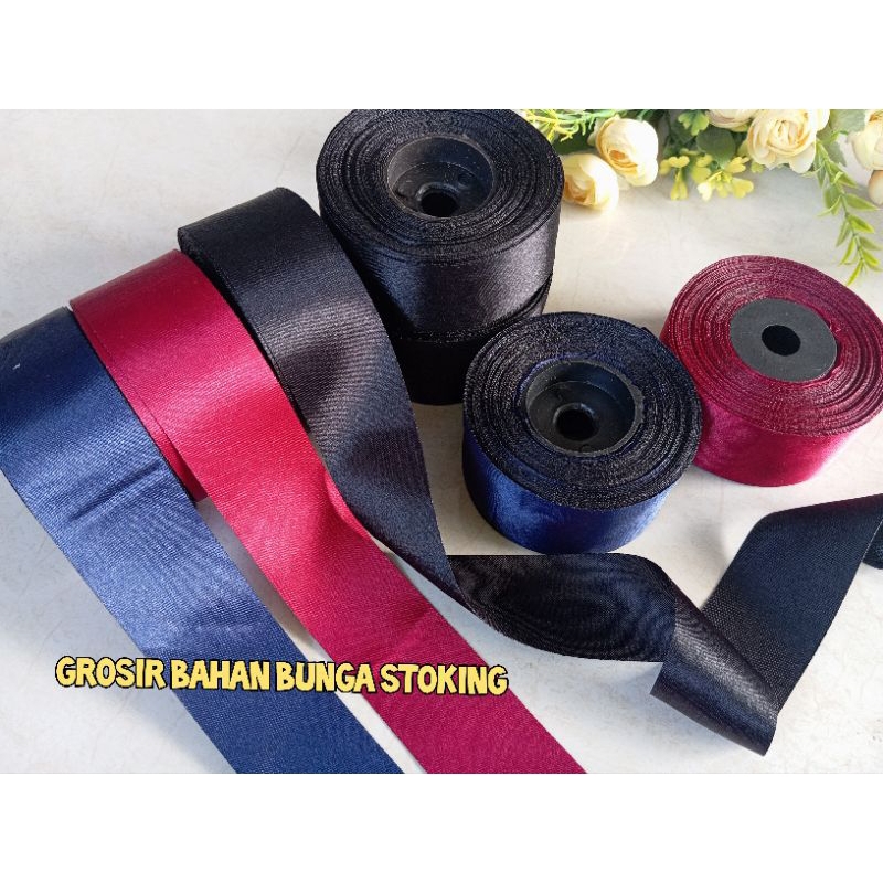1 Roll Pita Satin 4cm Pita Satin  1,5 Inch Polos Ukuran 4cm