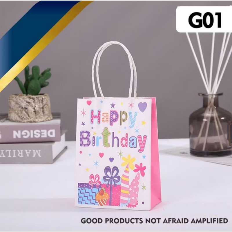 

Paper bag birthday kertas hadiah souvenir ulang tahun goodie bag