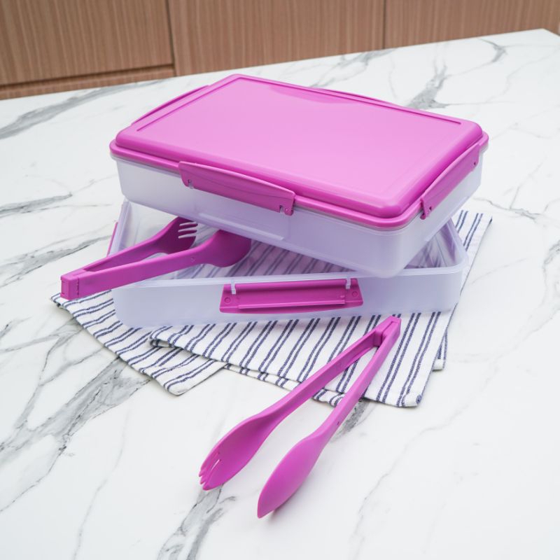 Technoplast Wadah Kue Basah Wadah Donat 2 Tingkat Warna Ungu Paket Selasa Box Kue