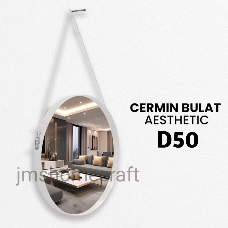 Cermin Hiasan Bulat / Cermin Aesthetic Bulat / Cermin Bulat