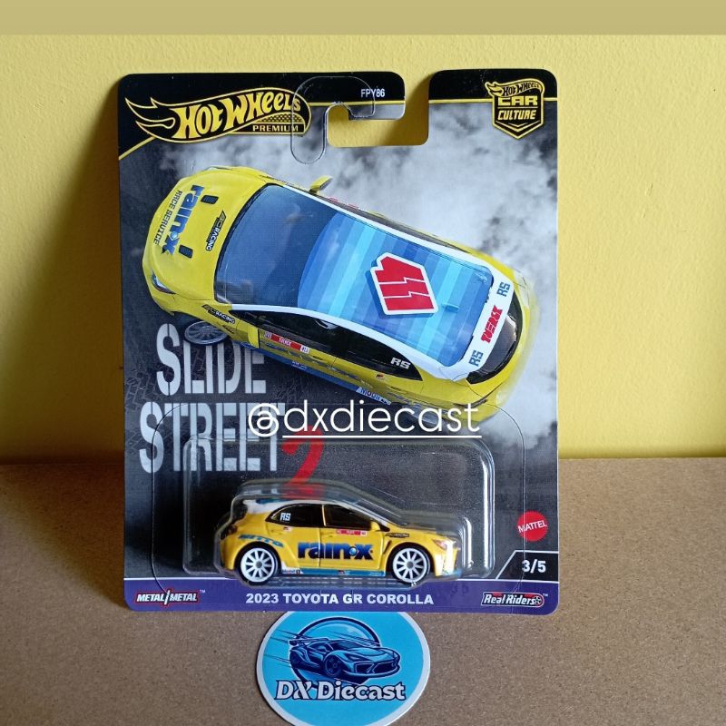 Hot Wheels Premium Slide Street 2 2023 Toyota GR Corolla kuning Car Culture - DX Diecast