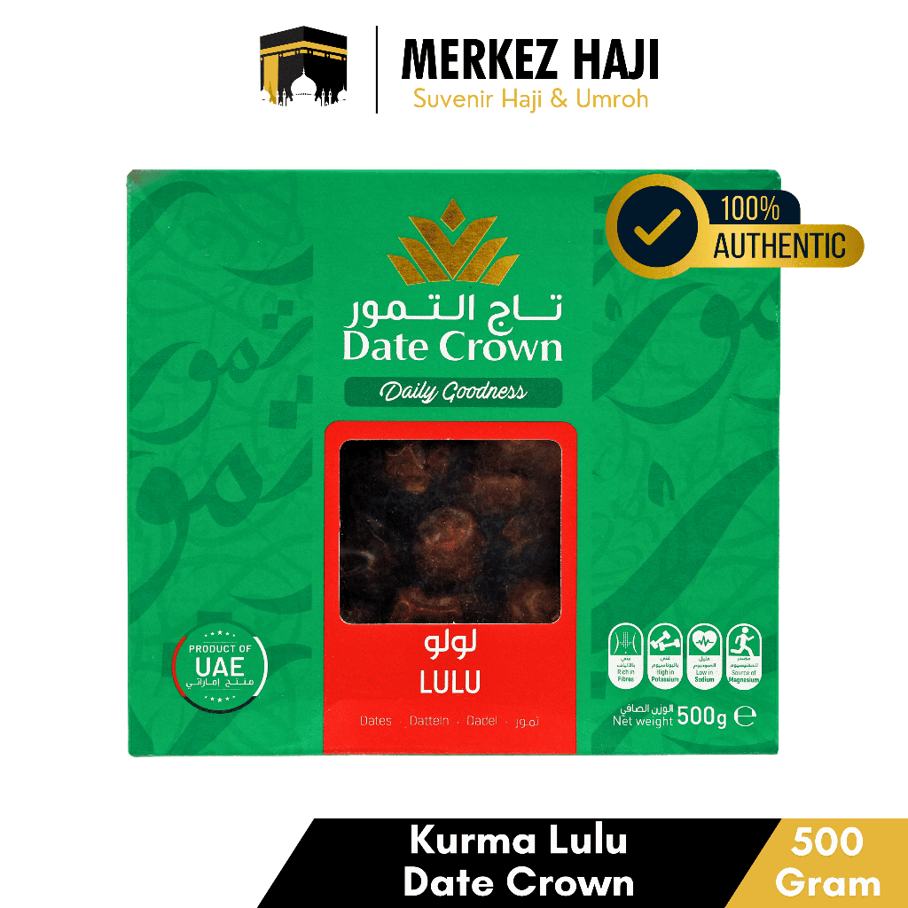 

Kurma Date Crown Lulu 500 Gram Asli 100% Original Premium Quality | Kurma Oleh Oleh Haji dan Umroh