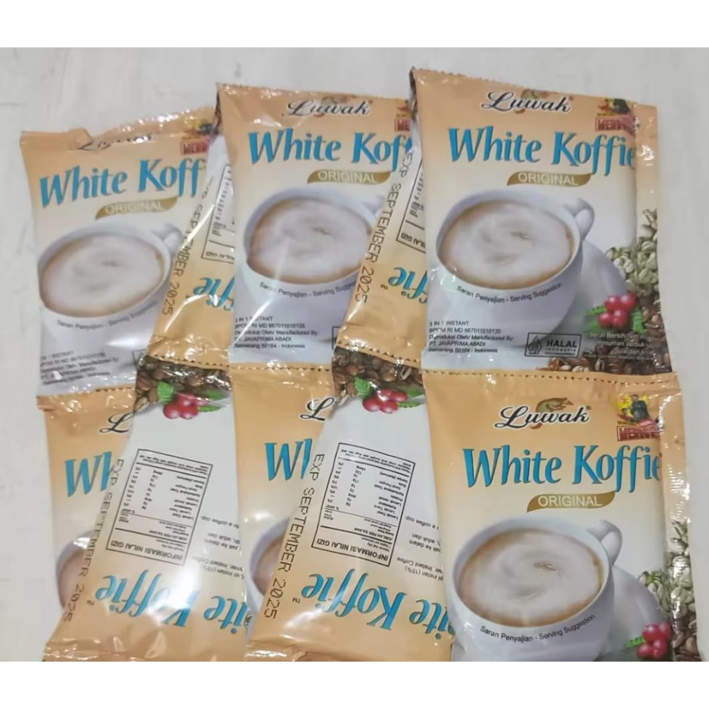 

Kopi Luwak White Coffe Original 1 Renceng Isi 10 Pcs