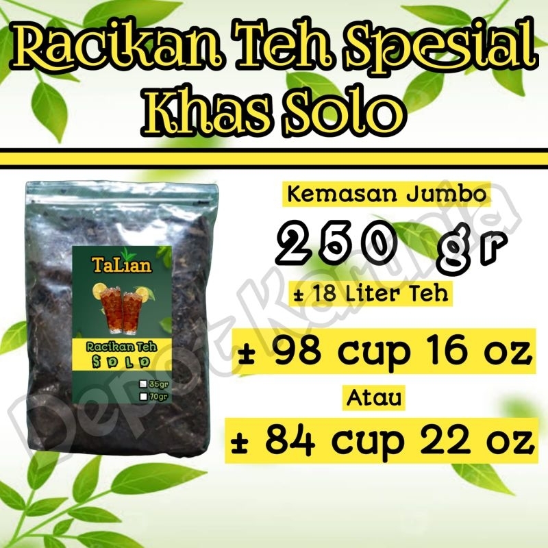 

Racikan Teh Spesial Khas Solo 250gram Wangi Sepet Legit Kentel Kemasan 250 gram