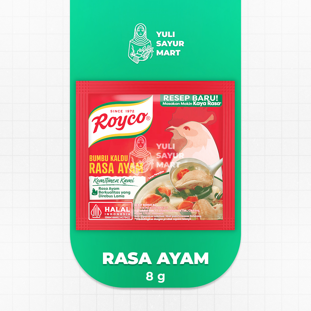 

Royco Bumbu Kaldu Rasa Ayam 8g - Yuli Sayur Mart