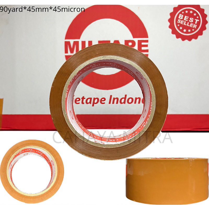 

Lakban Plastik Miltape Opp 90 Yard x 45 Mm Transparan Coklat Isolasi Packing Murah Lengket Tidak Mudah Putus Lakban Cokelat Miltape Tebal 90 Yard