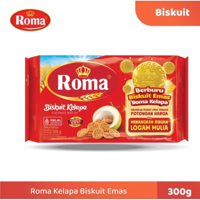 

FREE PACKING- ROMA Biskuit Kelapa 300gr